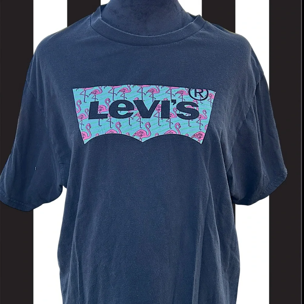Levi's Men's Flamingo Logo Graphic Tee T Shirt Black Size Large